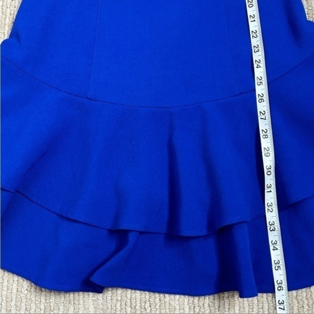 Eliza J Cole Blue Stretch Slimming Crepe Ruffle
Tiered Hem Sheath Dress - Size 6 - Picture 6 of 7